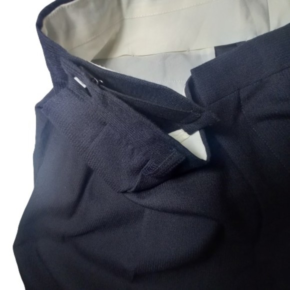 Mens 34-38" Adjustable Size Smart Wool L29.5 Black Trousers - Picture 6 of 10